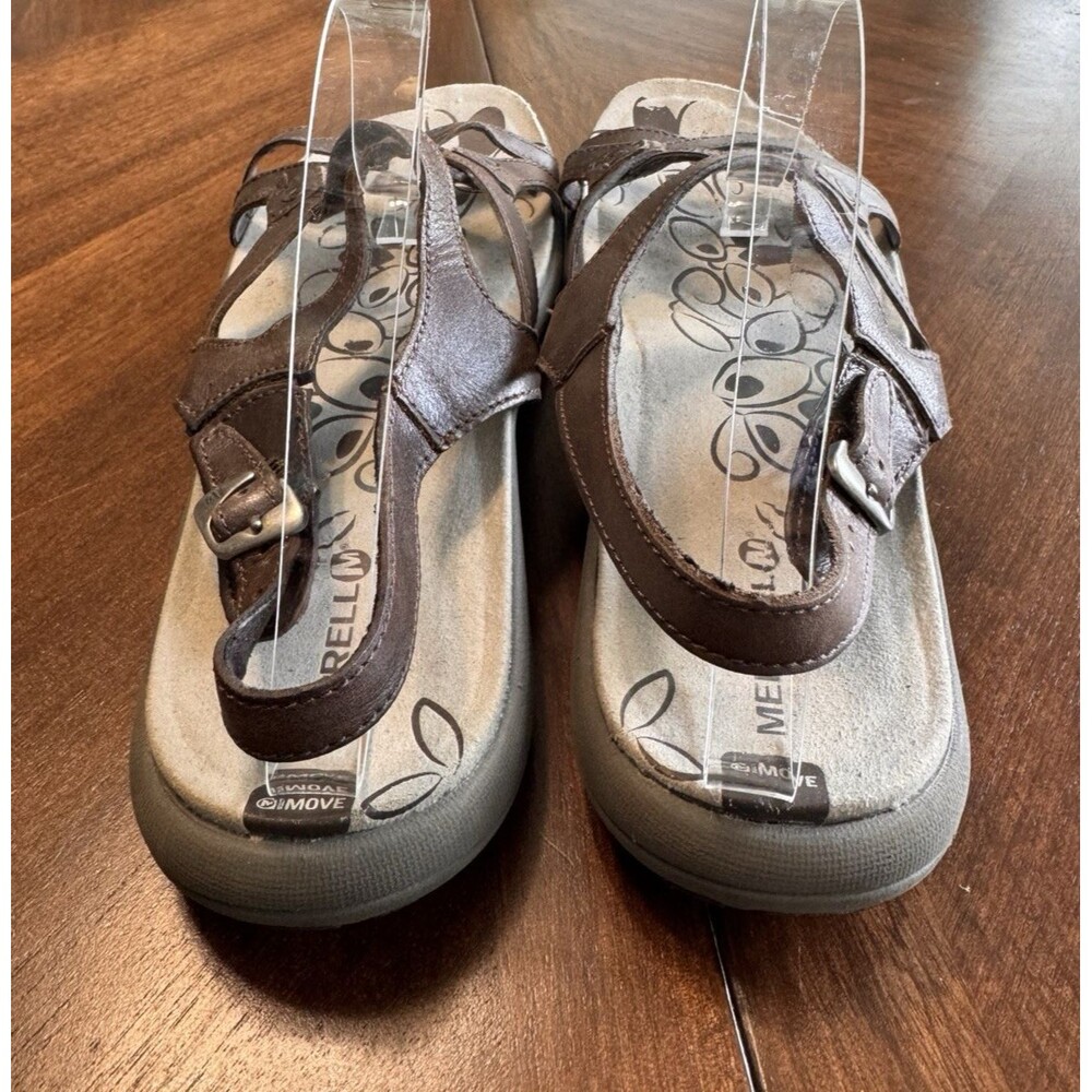 MERRELL Women's  Brown Leather Sandals Size 11 - Picture 4 of 6